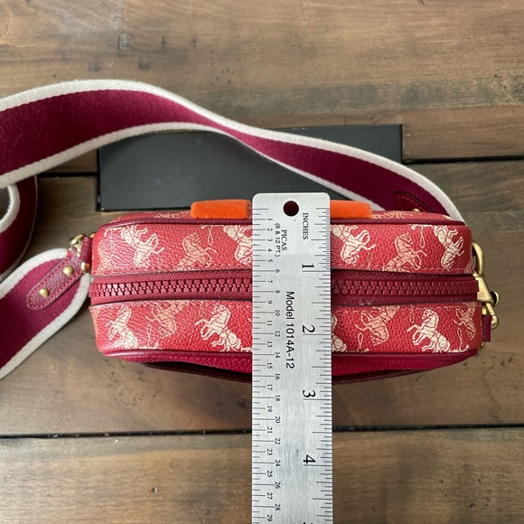 Lunar New Year Camera Bag 16 with Horse And Carriage Print and Varsity Stripe. - Picture 8 of 16